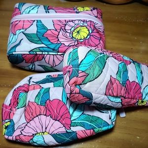 Vera Bradley Set of 3 Toiletry Bags